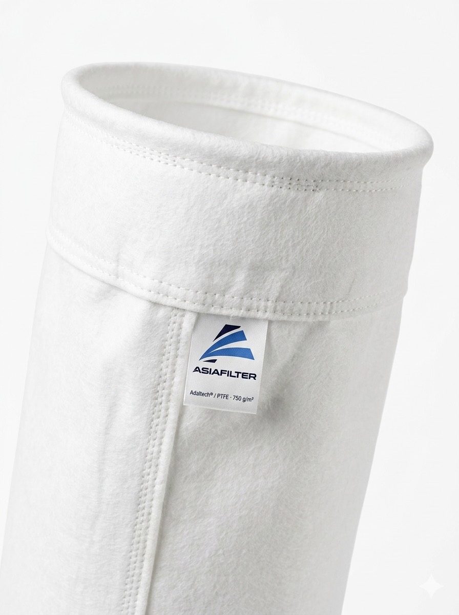 Cuff and tag of a PTFE filter bag