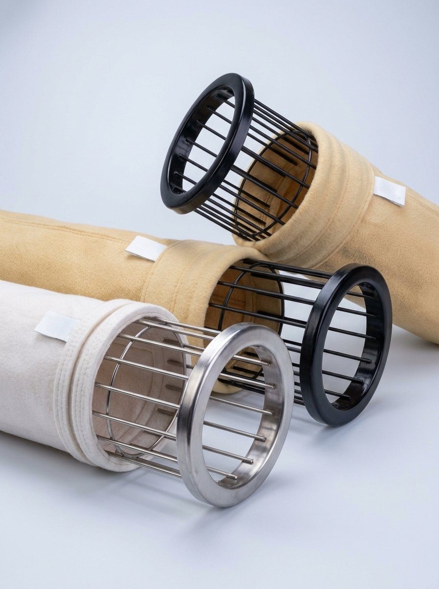 Asiafilter filter bags on support cages
